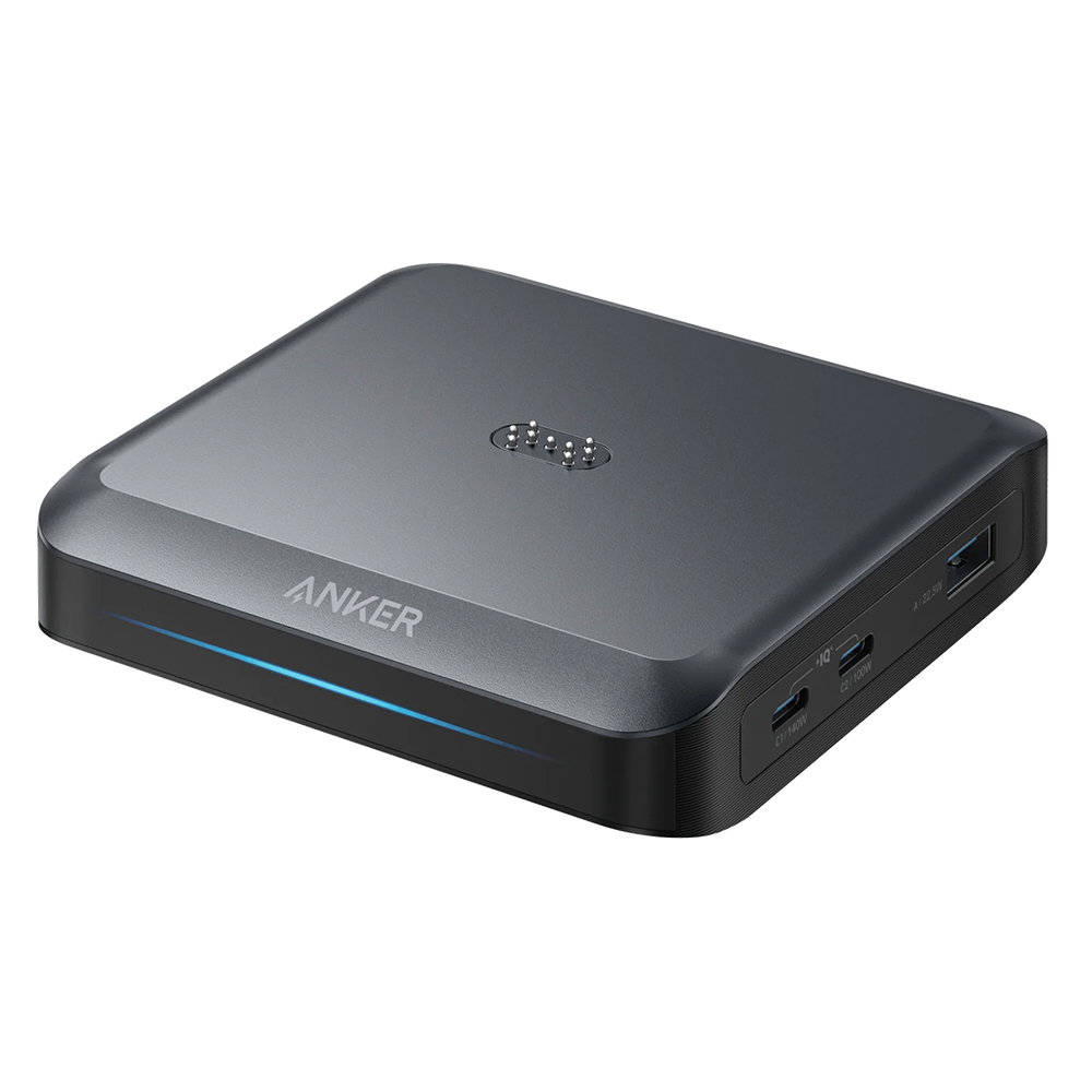 Зарядна станция за Anker Prime външна батерия 150W, 2x Type-C, USB, технология PowerIQ 4.0 - Anker (A1903G11) - Черна