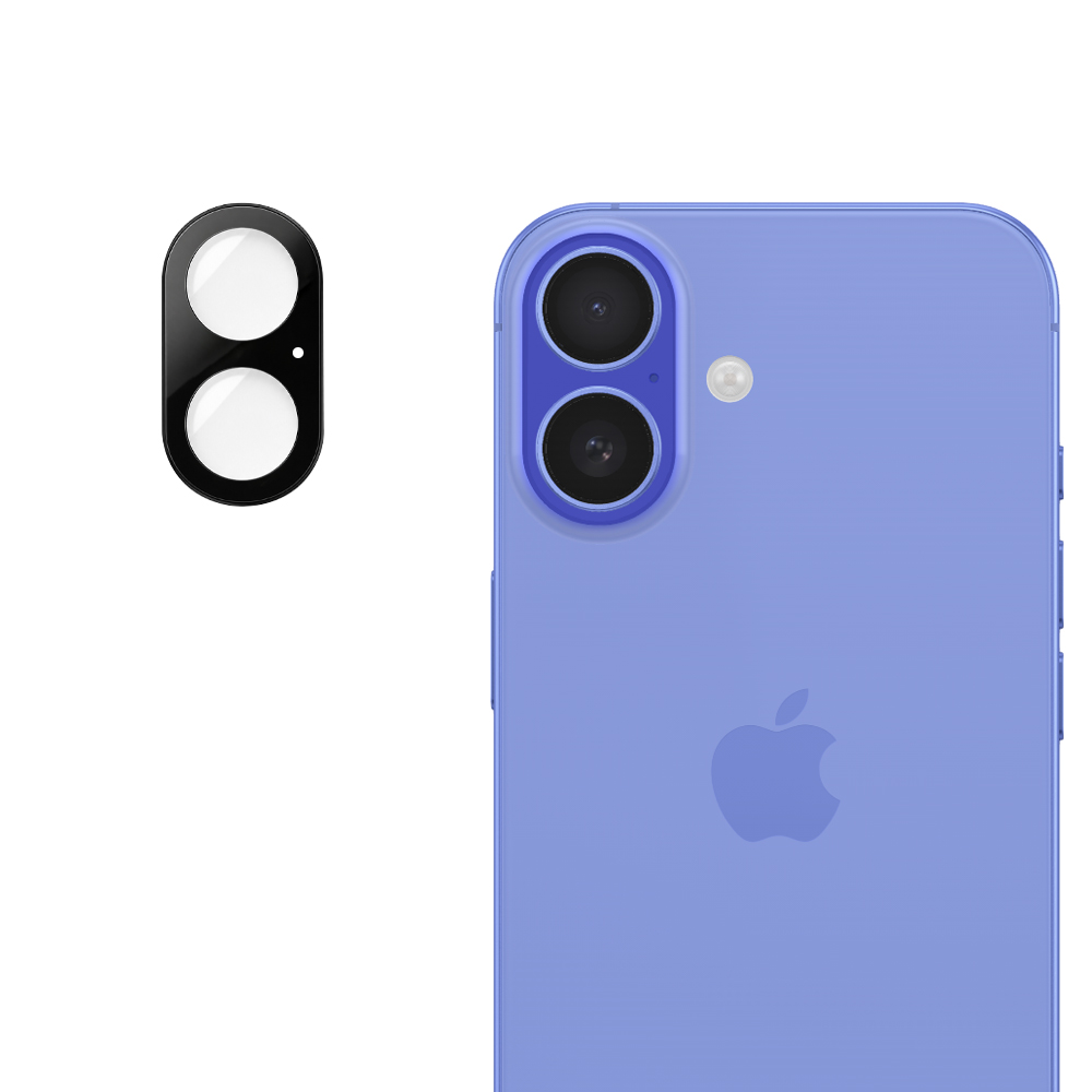 Калъф за камера за iPhone 16 / iPhone 16 Plus - Techsuit Full Camera Glass - Черен