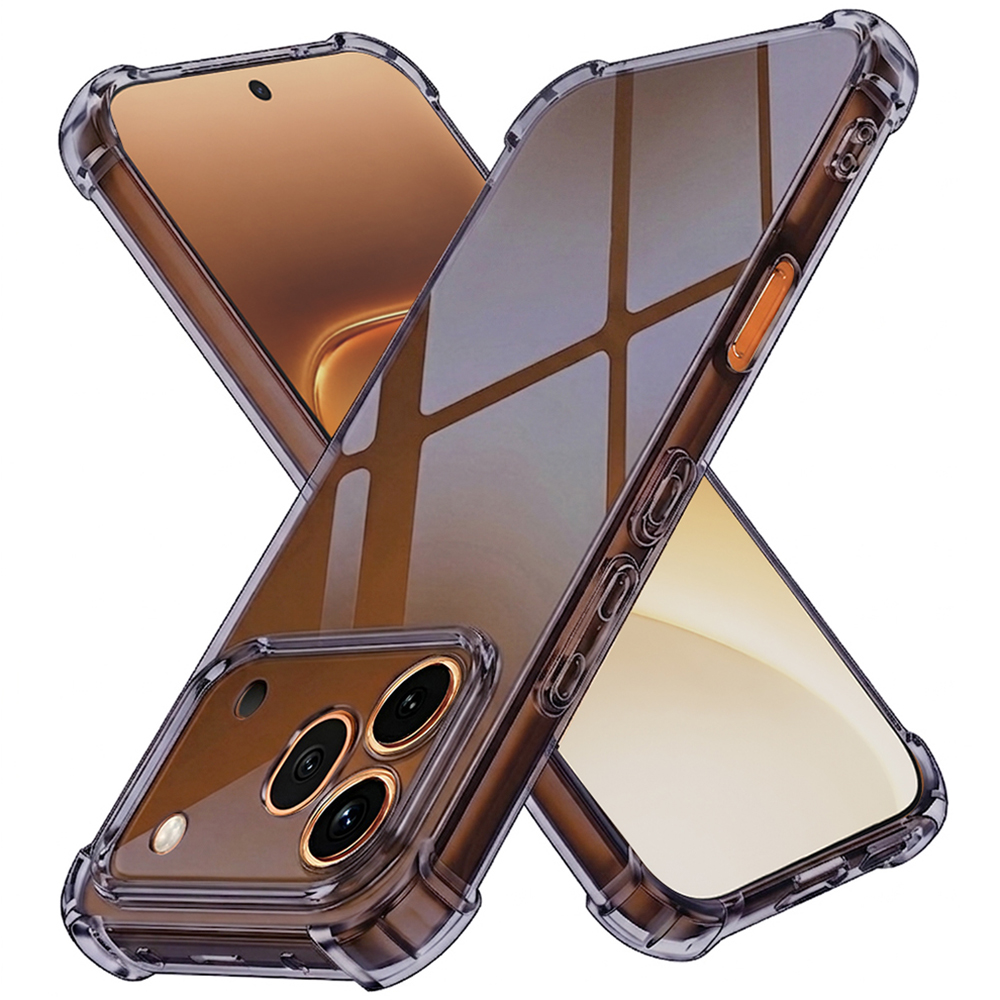 Калъф за Honor 600 Pro - Techsuit Shockproof Прозрачен Silicone - Smoke Черен
