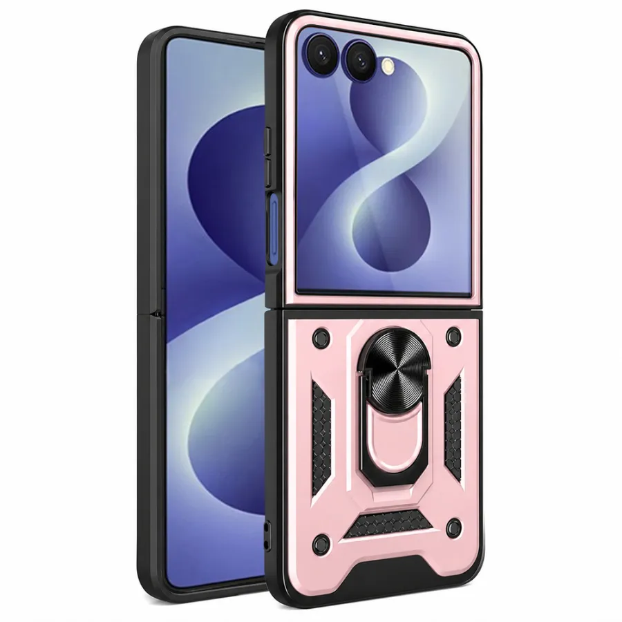 Калъф за Samsung Galaxy Z Flip8 - Techsuit CamShield Series - Розово злато