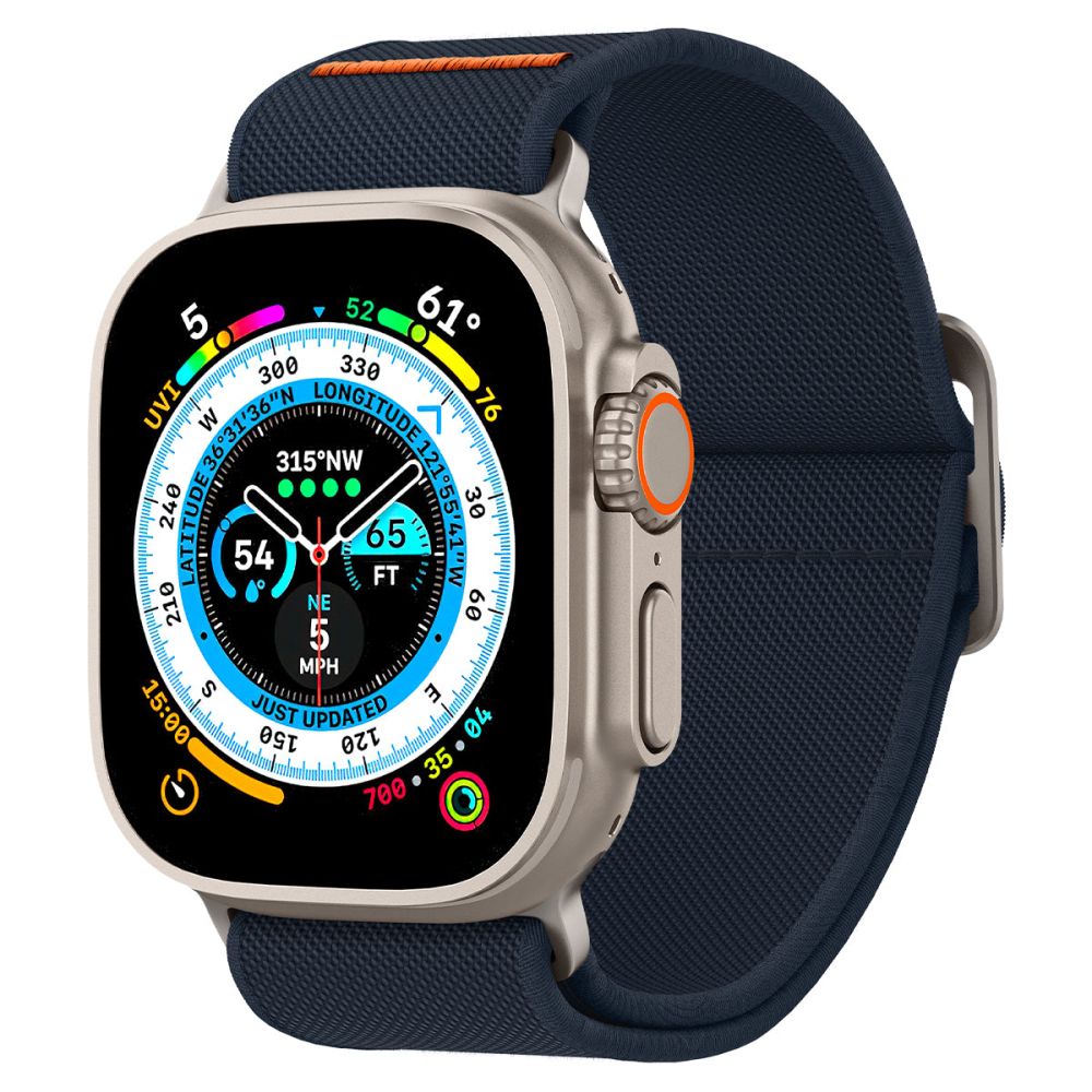 Каишка за Apple Watch 1/2/3/3/4/4/5/5/5/6/6/7/8/7/8/9/10/SE/SE 2/Ultra/Ultra 2/Ultra 3 (42/44/45/46/49mm) - Spigen Fit Lite Ultra (AMP05984) - Тъмносин