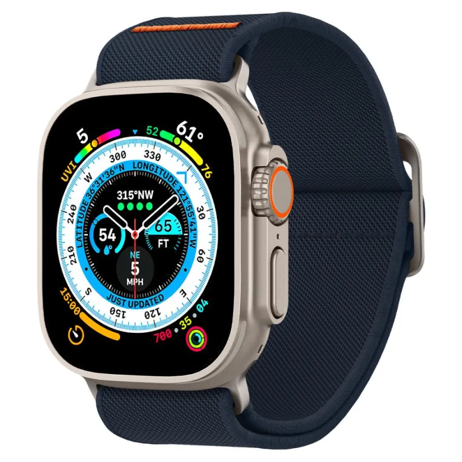 Каишка за Apple Watch 1/2/3/3/4/4/5/5/5/6/6/7/8/7/8/9/10/SE/SE 2/Ultra/Ultra 2/Ultra 3 (42/44/45/46/49mm) - Spigen Fit Lite Ultra (AMP05984) - Тъмносин
