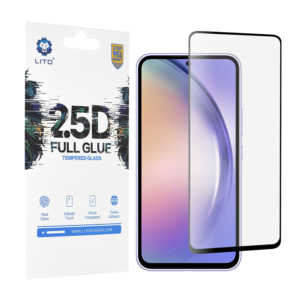 Капак за Samsung Galaxy A54 - Lito 2.5D FullGlue Glass - Черен