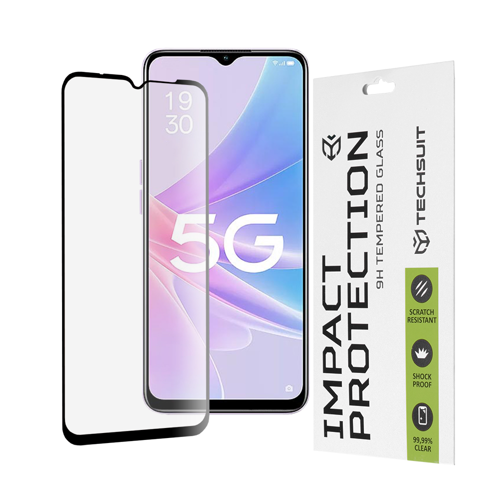Oppo A58 5G / A78 5G - Techsuit 111D Full Cover / Full Glue Glass - Черен