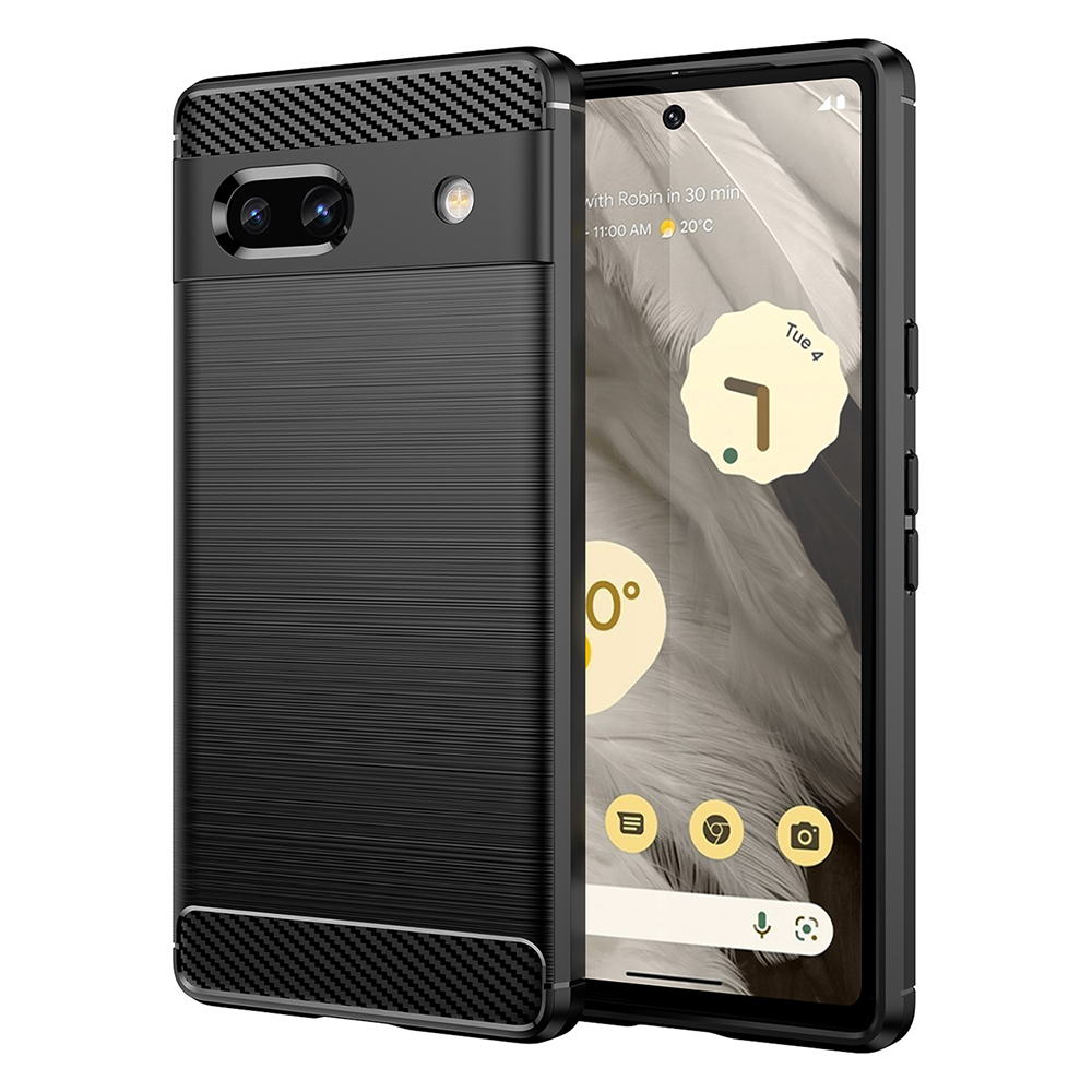 Калъф за Google Pixel 7a - Techsuit Carbon Silicone - Черен