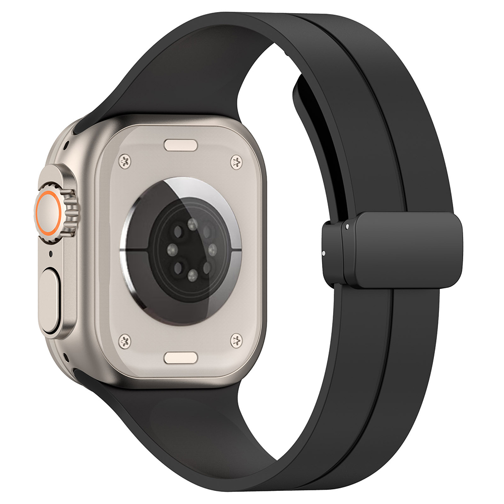 Каишка за Apple Watch 1/2/3/3/4/4/5/5/5/6/6/7/8/7/8/9/9/10/11/SE/SE 2/SE 3/Ultra/Ultra/Ultra 2/Ultra 3 (42/44/45/46/49/49 мм) - Каишка за часовник Techsuit (W011) - Черен