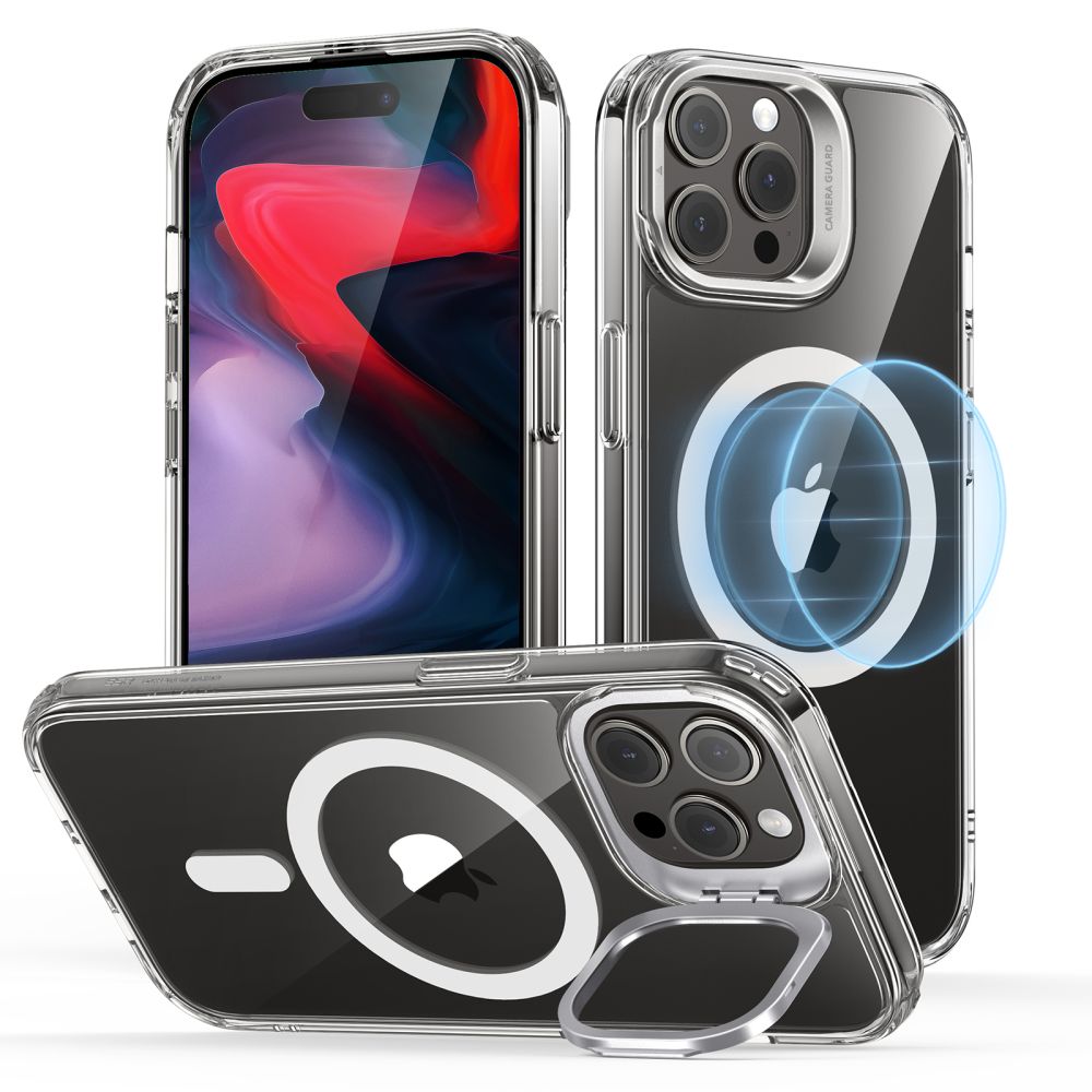 Калъф за iPhone 15 Pro Max - ESR Classic Classic Hybrid Hybrid HaloLock Kickstand - Прозрачен