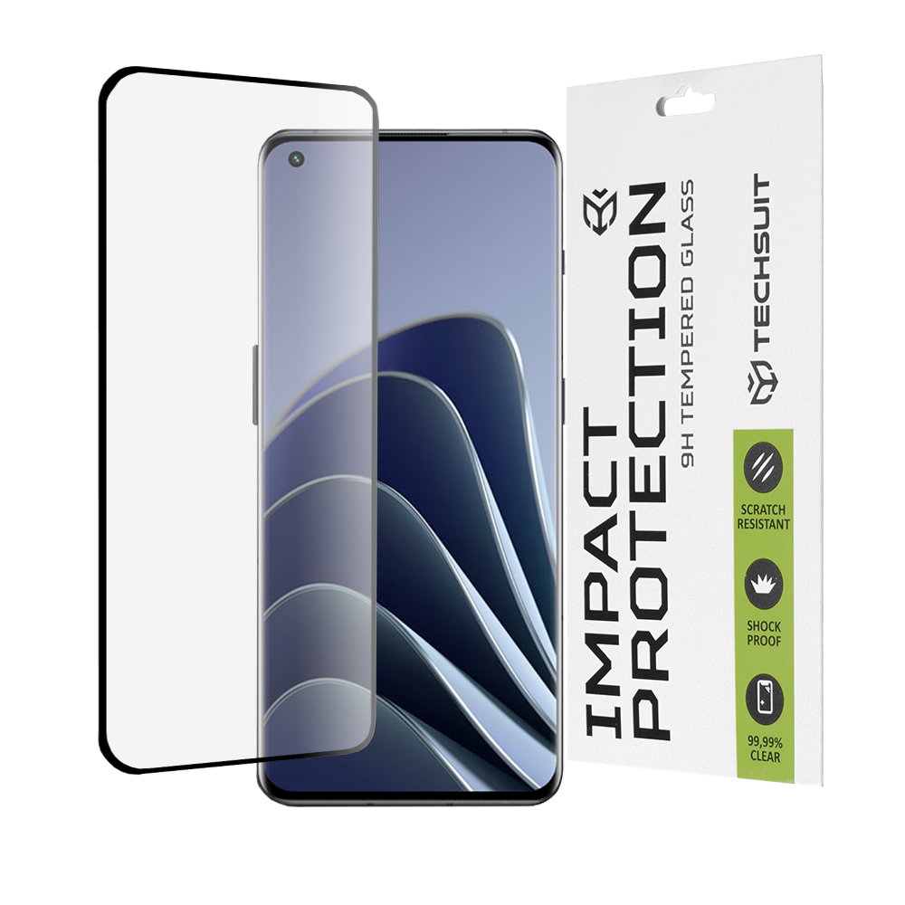 Калъф за OnePlus 10 Pro/11/11R/Ace 2/Ace 2 Pro/Find X5 Pro - Techsuit 111D Full Cover / Full Glue Glass / 3D Curved Screen - Черен