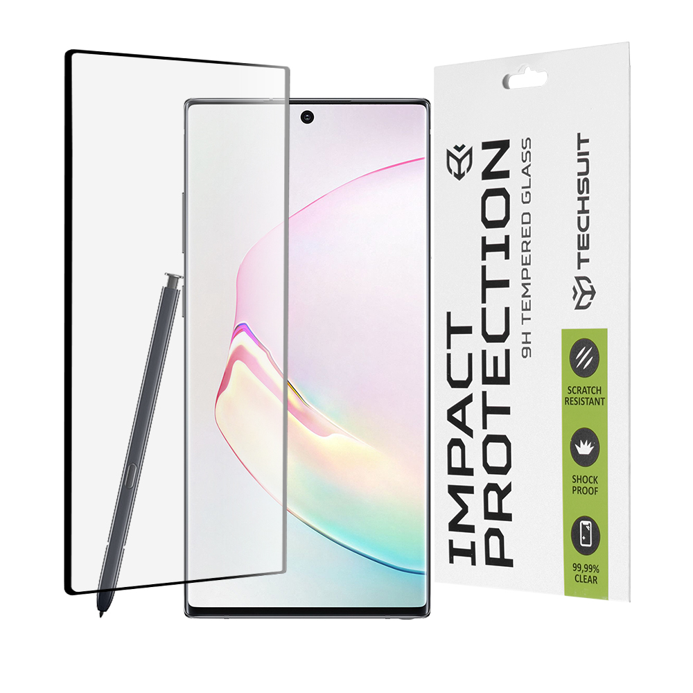 Капак за Samsung Galaxy Note 10 - Techsuit 111D Full Cover / Full Glue Glass / 3D Curved Screen - Черен