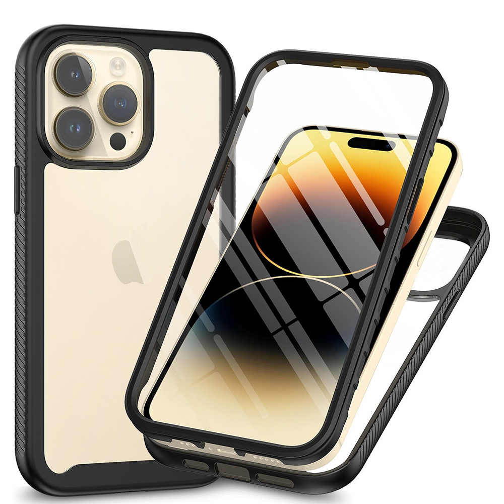 Калъф за iPhone 15 Pro Max + калъф - Techsuit Defense360 Pro - Черен