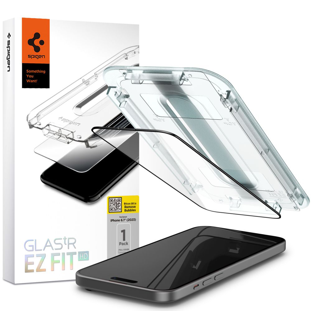 Калъф за iPhone 15 - Spigen Glas.tR EZ FIT (AGL06908) - Черен