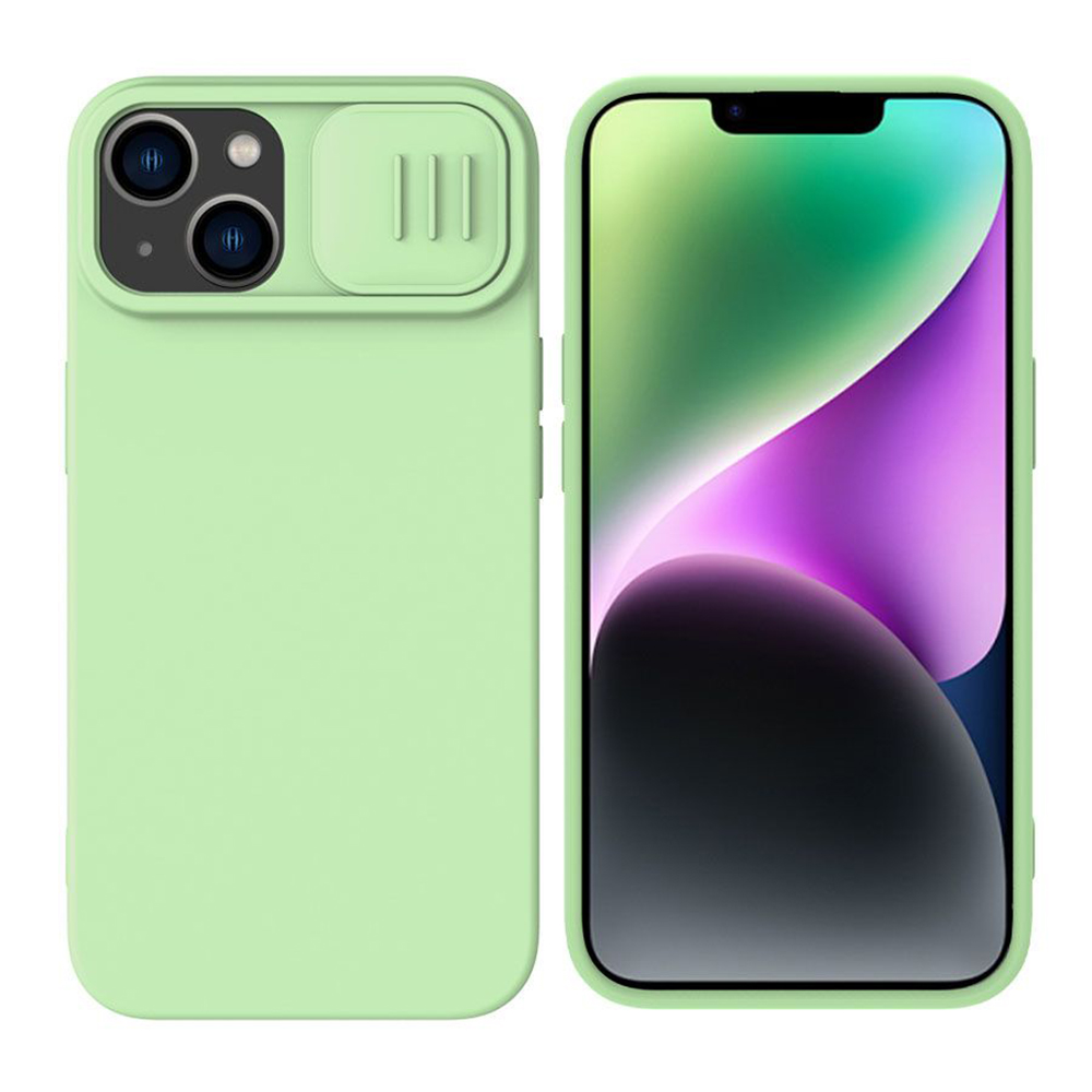 Калъф за iPhone 15 Plus - Nillkin CamShield Silky MagSafe Silicone - Mint Зелен