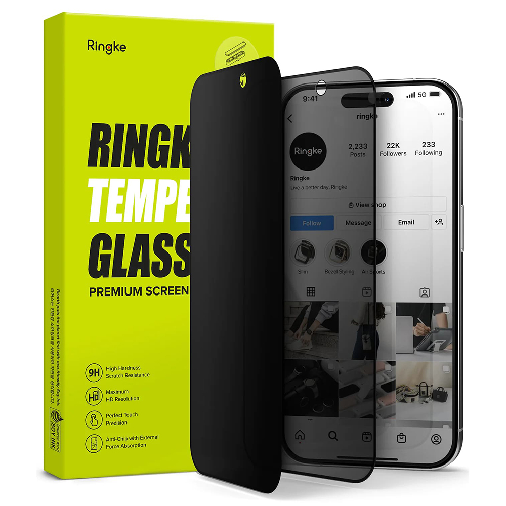 Калъф за iPhone 15 Pro Max - Ringke Tempered Glass - Privacy