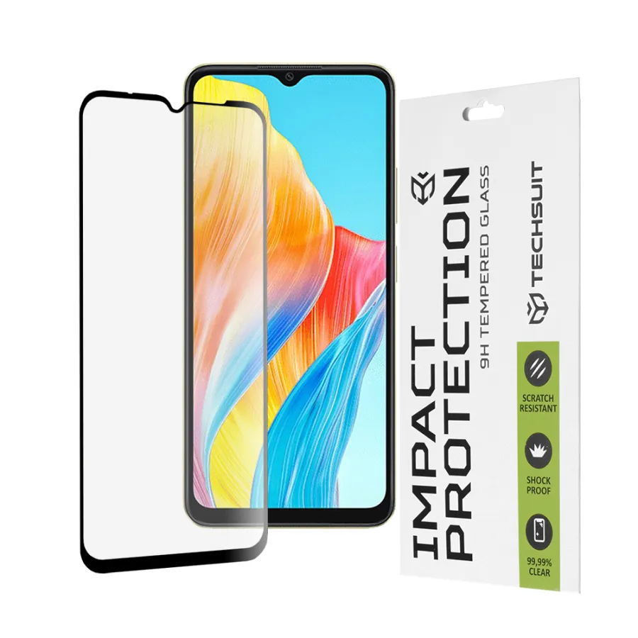 Oppo A38 / A18 - Techsuit 111D Full Cover / Full Glue Glass - Черен