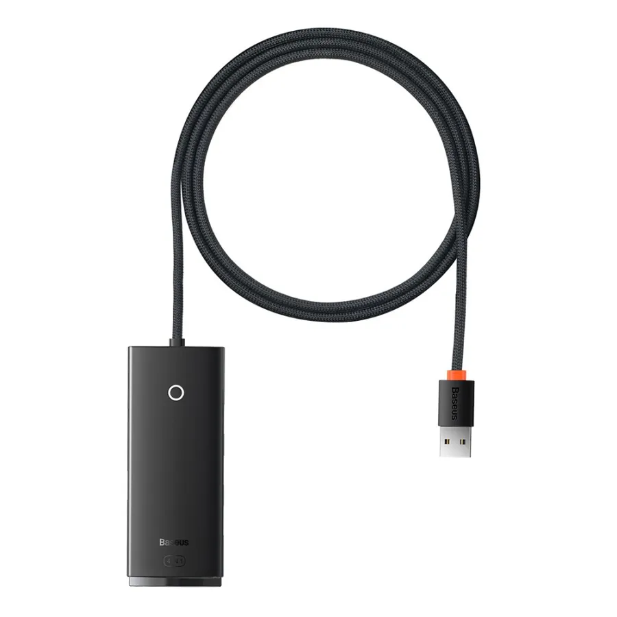 USB към 4x USB3.0 хъб, тип-C, 1 м - серия Baseus Lite (WKQQX030101) - Черен