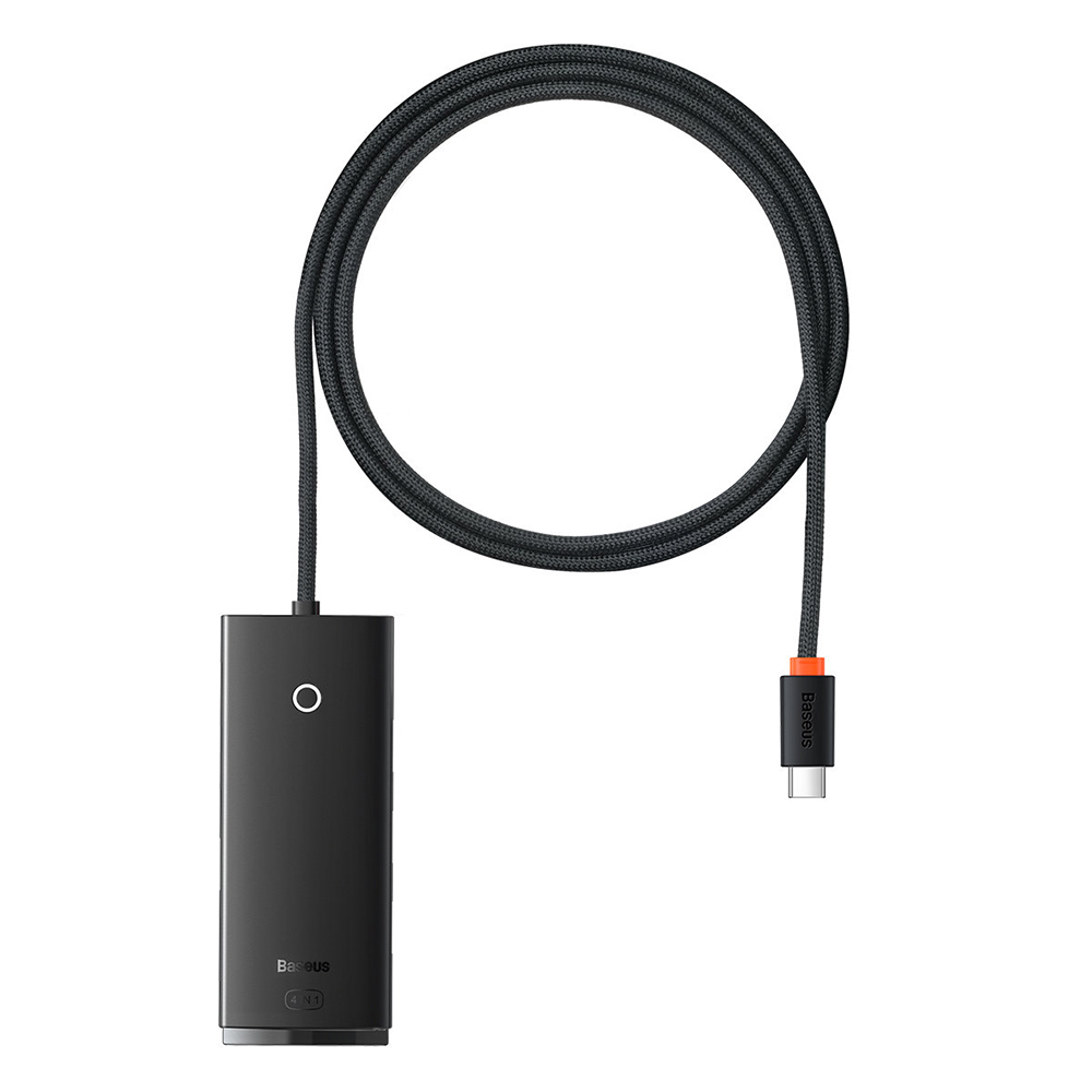 USB-C към 4x USB 3.0 хъб, тип-C, 1 м - серия Baseus Lite (WKQQX030401) - Черен