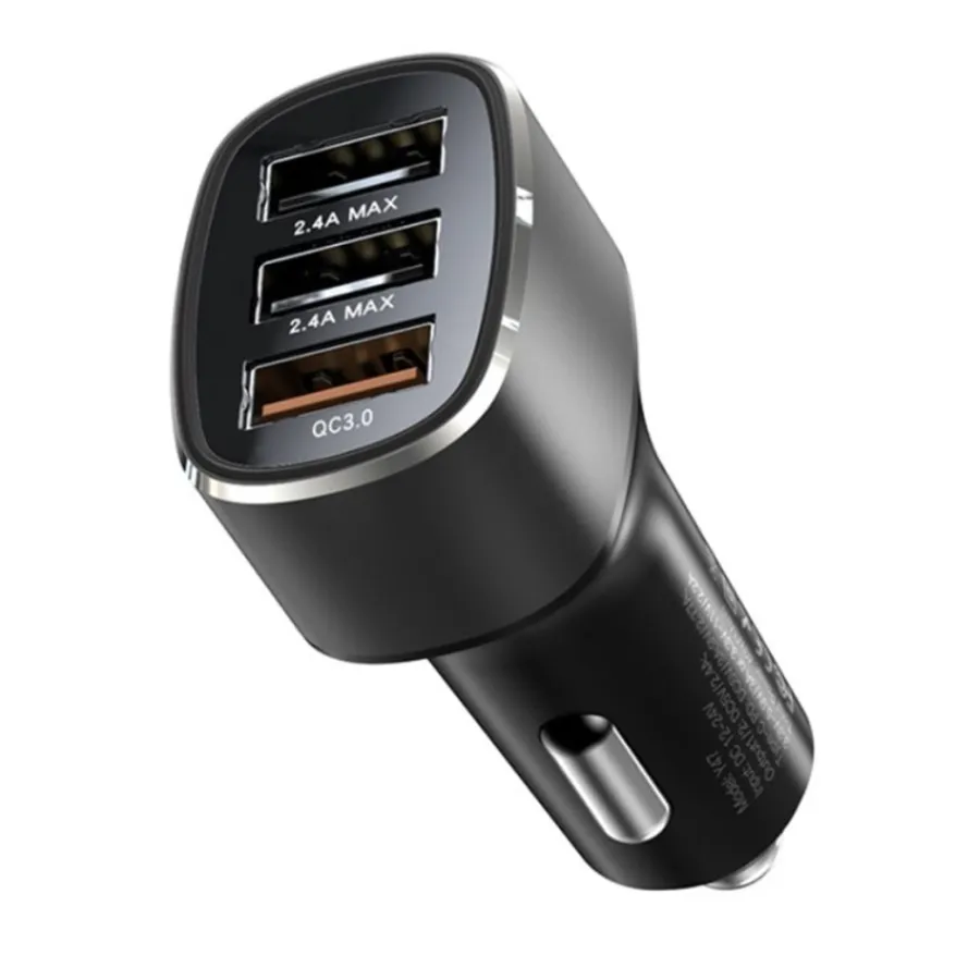 3x USB зарядно за кола - Yesido (Y46) - черно