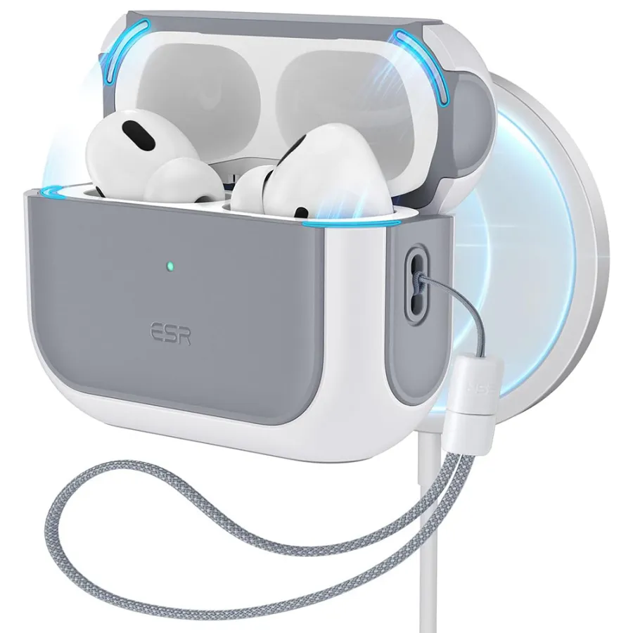Калъф за Apple AirPods Pro 1/2 - ESR Orbit Hybrid HaloLock - Бял