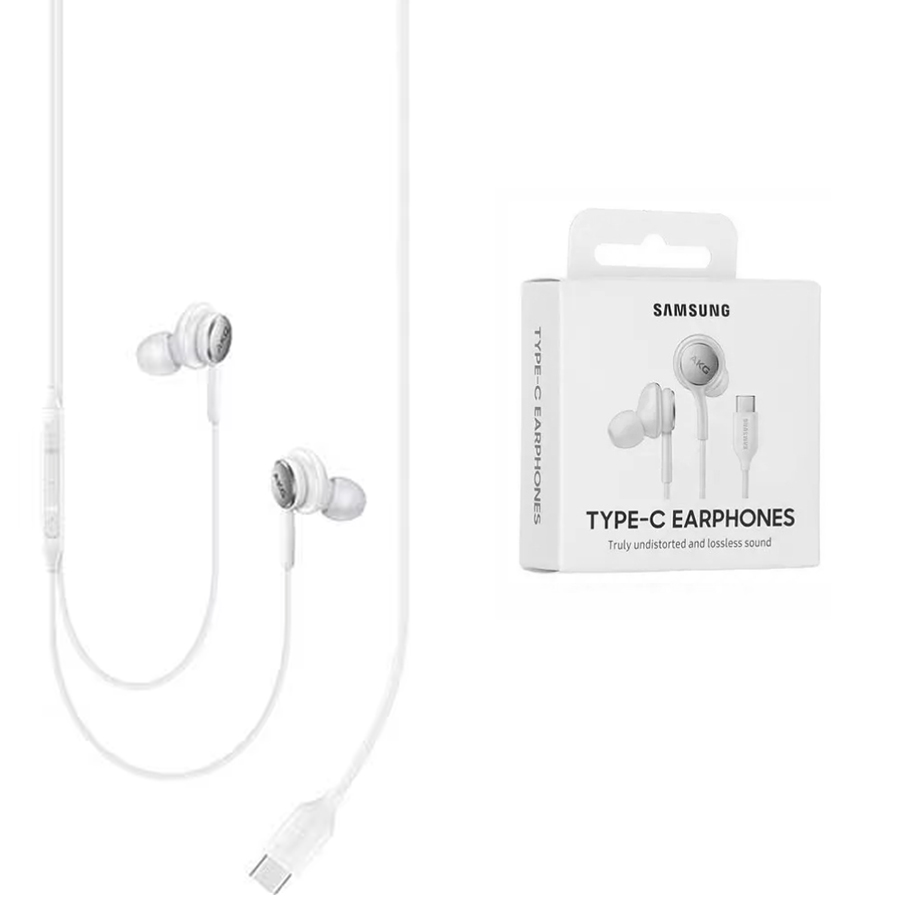 Слушалки Audio Type-C с микрофон, 1,2 м - Samsung (EO-IC100BWEGEU) - бели (блистерна опаковка)