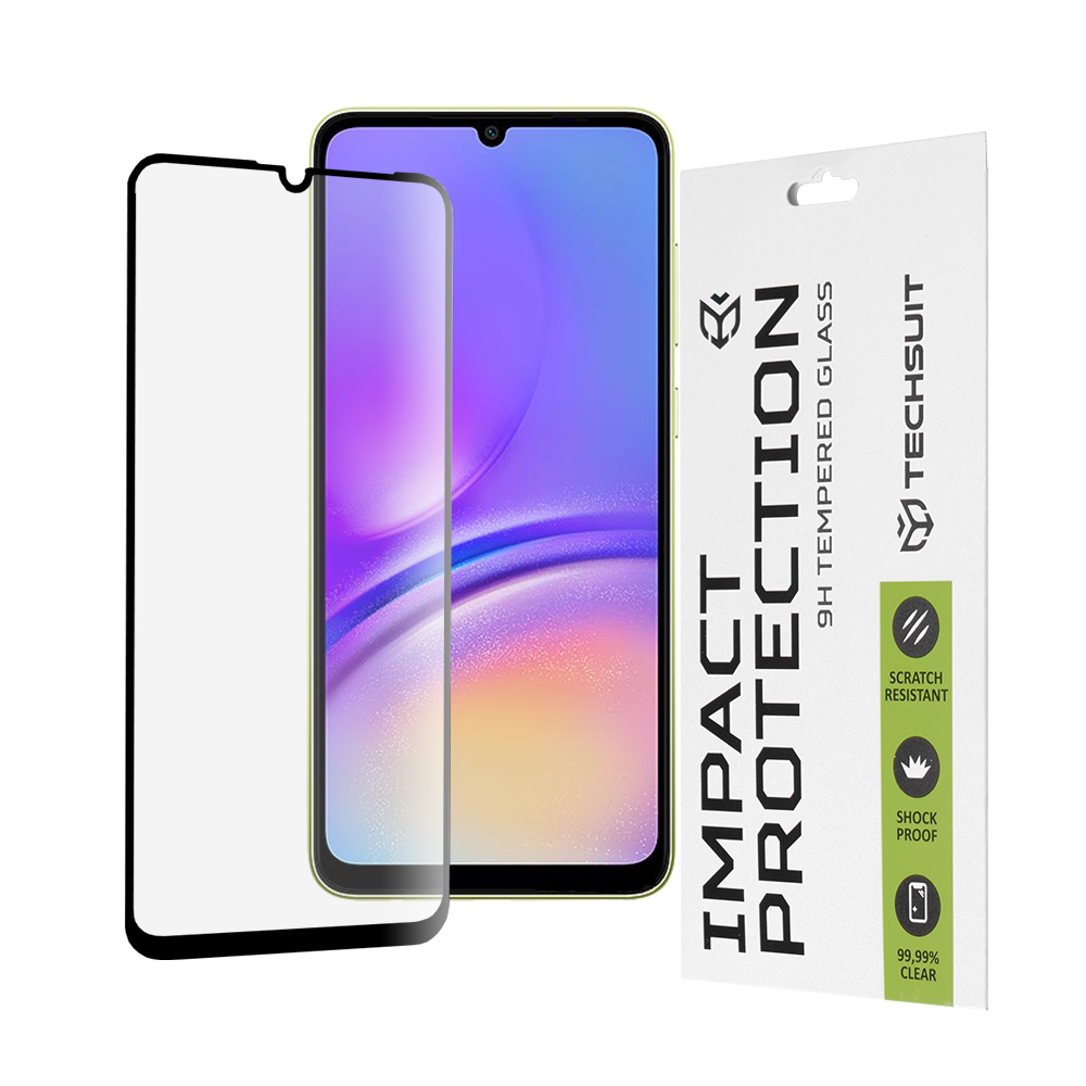 Калъф за Samsung Galaxy A05 / A05s - Techsuit 111D Full Cover / Full Glue Glass - Черен