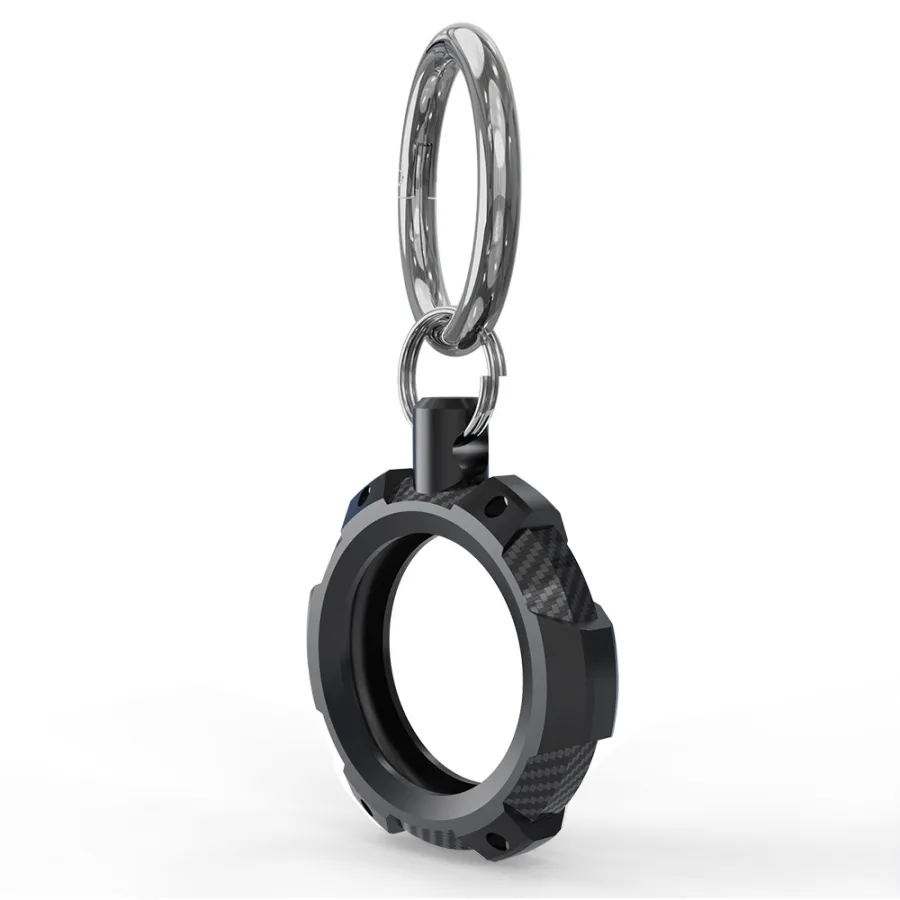 Калъф за AirTag с метален пръстен - Techsuit Rugged Armor Pro Secure Holder (RSH1) - Черен