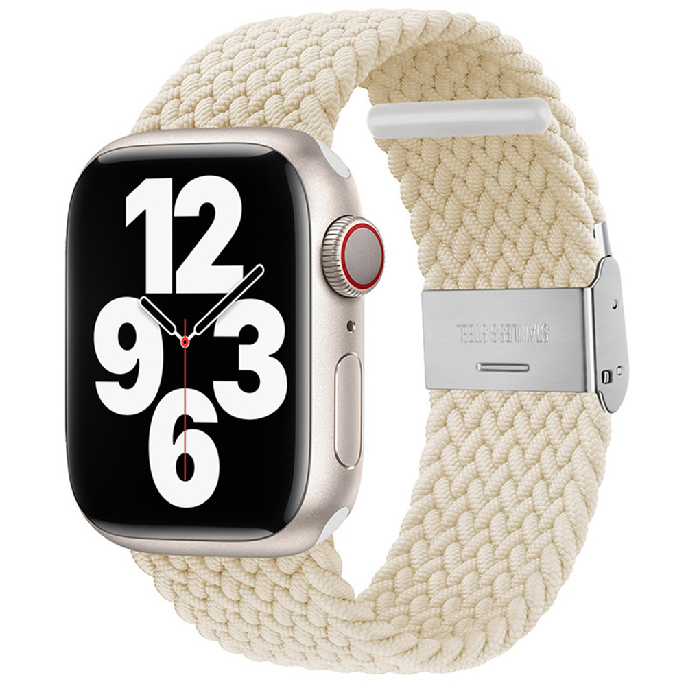 Каишка за Apple Watch 1/2/3/3/4/4/5/5/5/6/6/7/8/7/8/9/9/10/10/11/SE/SE 2/SE 3 (38/40/41/42mm) - Techsuit Каишка за часовник (W032) - Star Light
