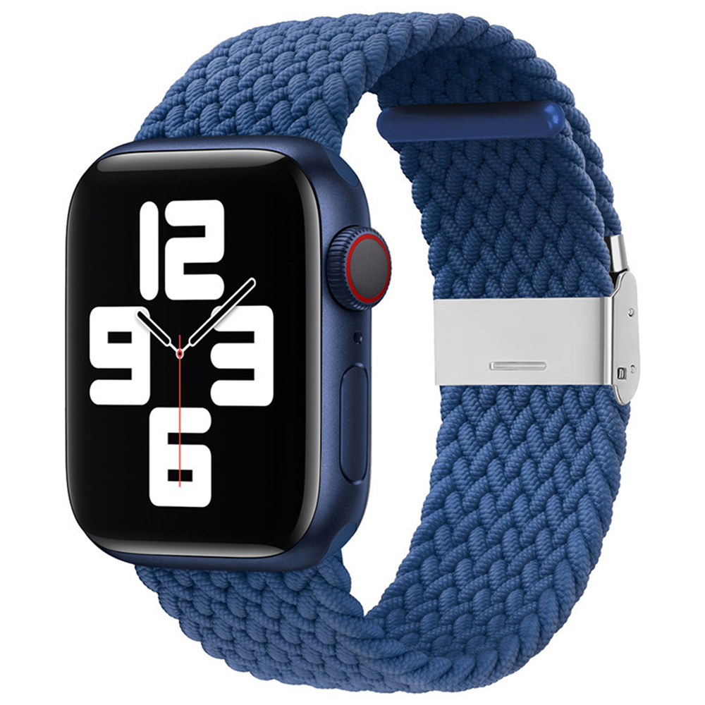 Каишка за Apple Watch 1/2/3/3/4/4/5/5/5/6/6/7/8/7/8/9/9/10/11/SE/SE 2/SE 3/Ultra/Ultra/Ultra 2/Ultra 3 (42/44/45/46/49 мм) - Каишка за часовник Techsuit (W032) - Атлантическо синьо