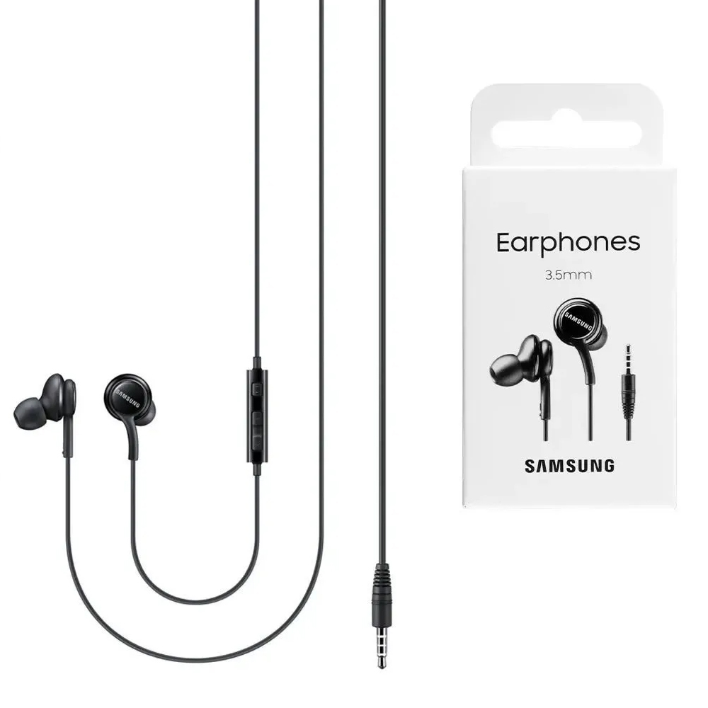 Слушалки с аудио жак с микрофон - Samsung (EO-IA500BBEGWW) - черни (блистерна опаковка)