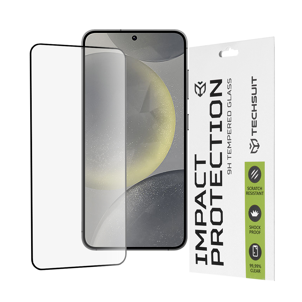 Калъф за Samsung Galaxy S24 / S25 - Techsuit 111D Full Cover / Full Glue Glass - Черен