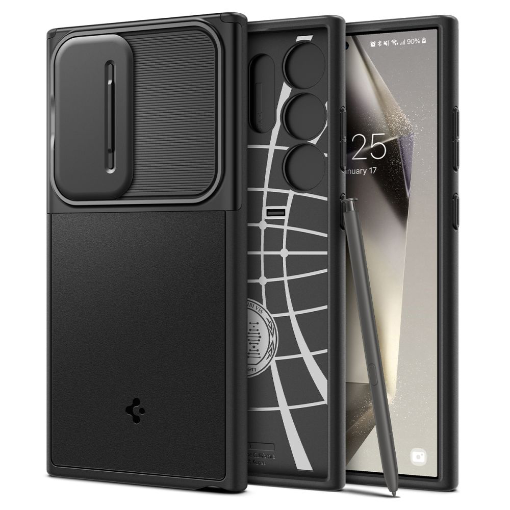 Калъф Samsung Galaxy S24 Ultra - Spigen Optik Armor (ACS07313) - Черен