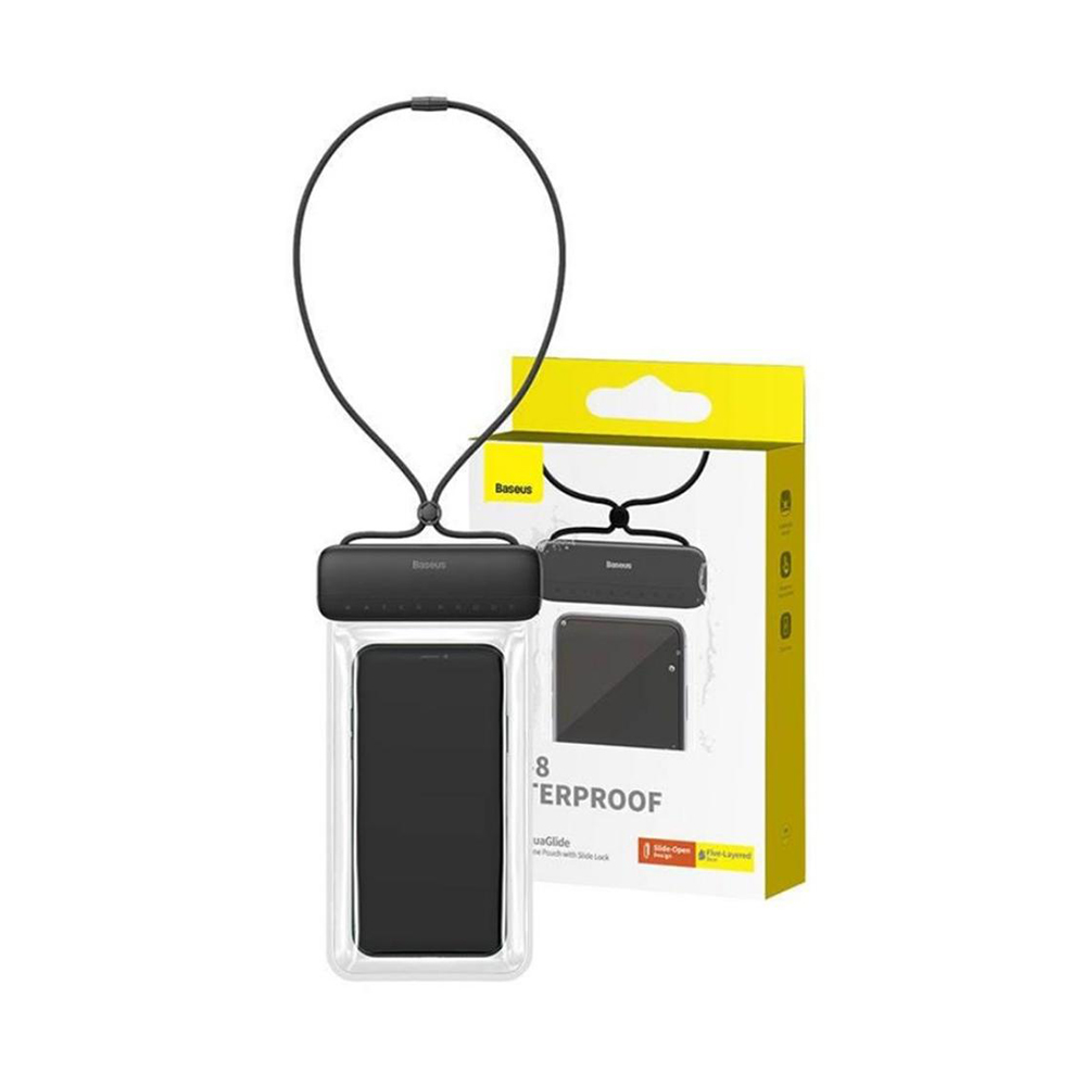 Водоустойчив калъф за телефон IPX8 за телефон 7,2" - Baseus (P6026373700113-00) - черен клъстер