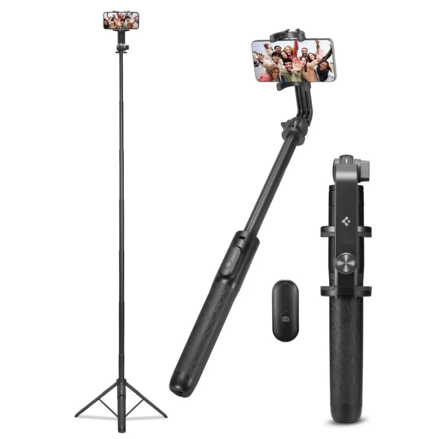 Селфи стик за с 1/4 винт за телефон и GoPro - Spigen S560W (AMP05813) - Черен