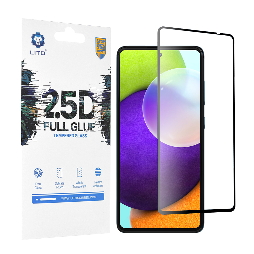 Капак за Samsung Galaxy A52 4G / A52 5G / A52s 5G - Lito 2.5D FullGlue Glass - Черен