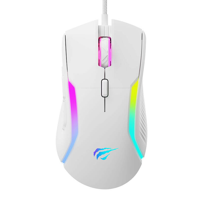 Мишка за видеоигри RGB, 800 - 8000DPI - Havit (MS1033) - Бяла