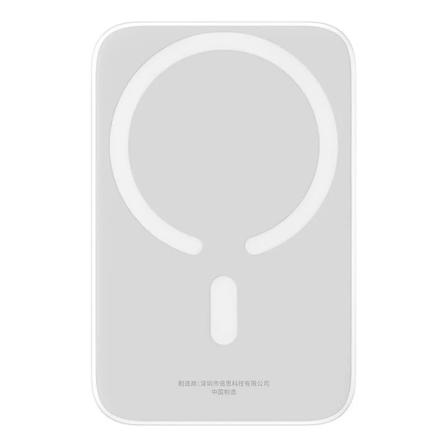 USB-C външна батерия, MagSafe, 6000mAh, 20W - Baseus Magnetic Mini Air (P100595900222223-00) - бяла