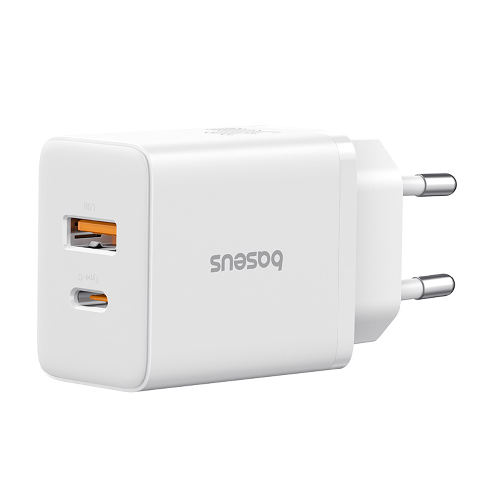 USB зарядно, тип-C, бързо зареждане 30W - Baseus (P10111404213-00) - лунно бяло