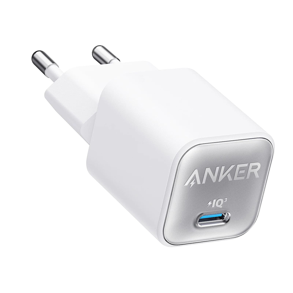 Зарядно устройство Priza GaN, Type-C, 30W - Anker (A2147G21) - Бяло