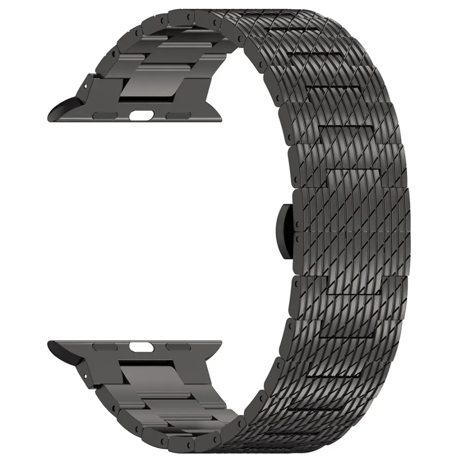 Каишка за Apple Watch 1/2/3/3/4/4/5/5/5/6/6/7/8/7/8/9/9/10/10/11/SE/SE 2/SE 3 (38/40/41/42mm) - Techsuit Watchband (W052) - Черен