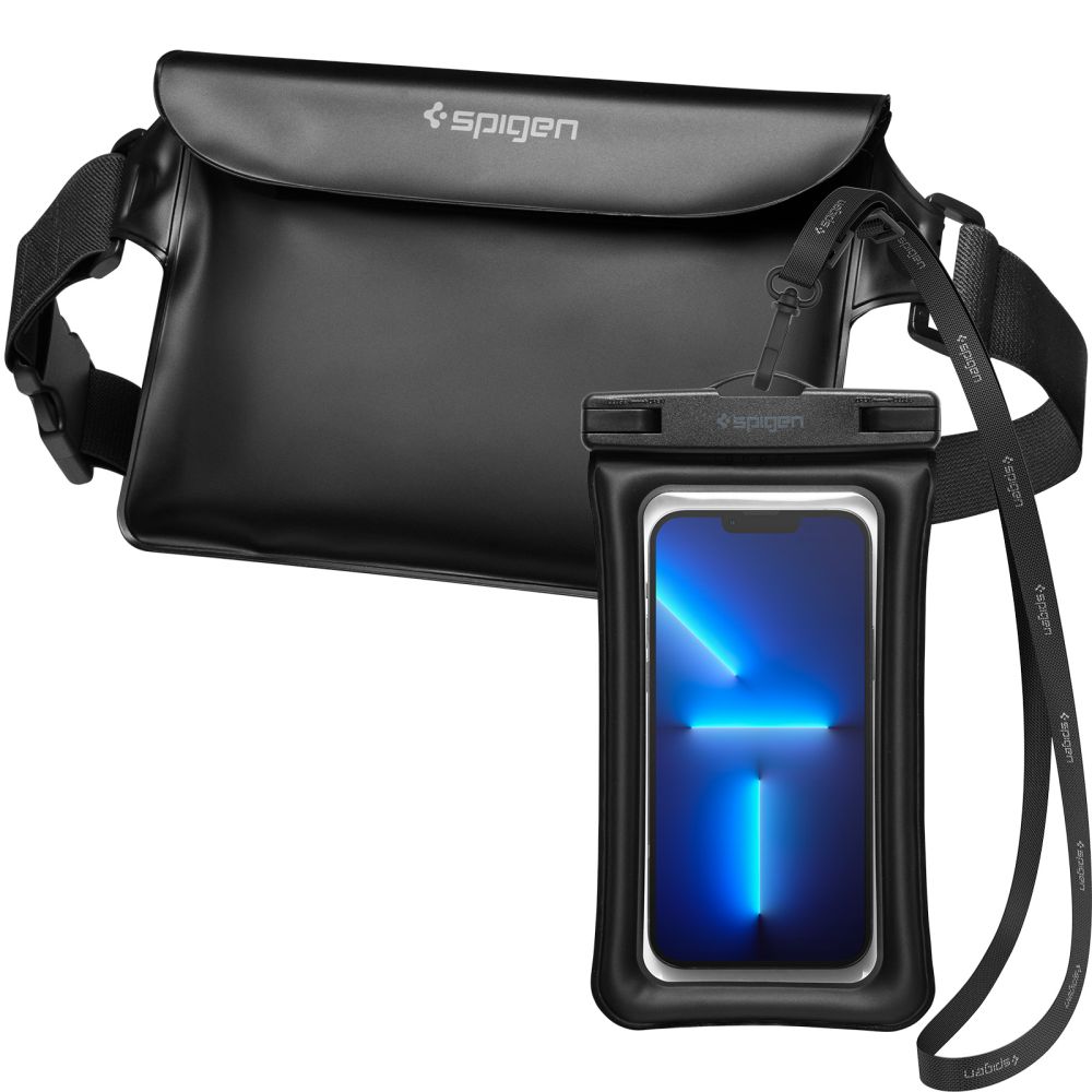 Подводен калъф + чанта - Spigen Waist Bag & Waterproof Case A621 (AMP04533) - Черен